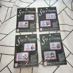 Designs For The Needle Cross Stitch Ornament Kits Lot of 4 Multicolor Christmas